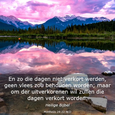 Picture 03 - Mattheüs 24:22 NLD - En zo die dagen niet verkort werden, geen vlees - Bible Verse Picture
