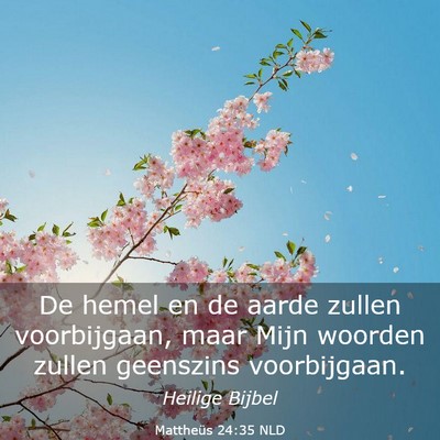 Picture 03 - Mattheüs 24:35 NLD - De hemel en de aarde zullen voorbijgaan, maar - Bible Verse Picture