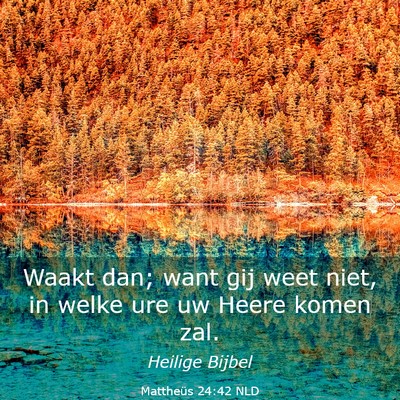 Picture 03 - Mattheüs 24:42 NLD - Waakt dan; want gij weet niet, in welke ure uw - Bible Verse Picture