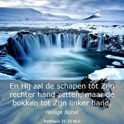 Picture 03 - Mattheüs 25:33 NLD - En Hij zal de schapen tot Zijn rechter hand - Bible Verse Picture