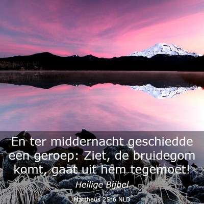 Picture 03 - Mattheüs 25:6 NLD - En ter middernacht geschiedde een geroep: Ziet, - Bible Verse Picture