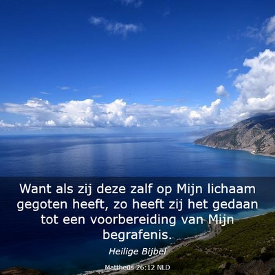 Picture 03 - Mattheüs 26:12 NLD - Want als zij deze zalf op Mijn lichaam gegoten - Bible Verse Picture