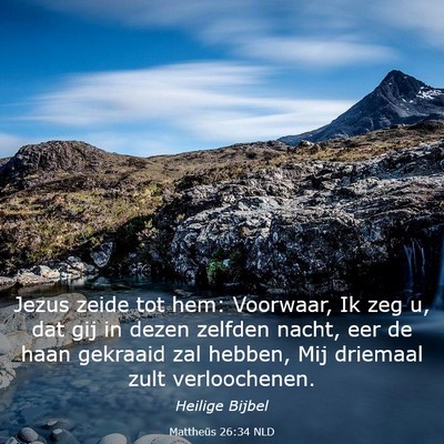 Picture 03 - Mattheüs 26:34 NLD - Jezus zeide tot hem: Voorwaar, Ik zeg u, dat gij - Bible Verse Picture