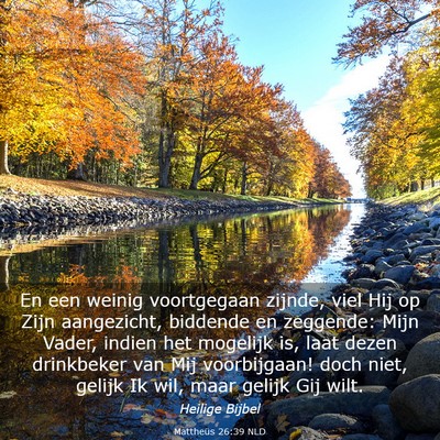 Picture 03 - Mattheüs 26:39 NLD - En een weinig voortgegaan zijnde, viel Hij op - Bible Verse Picture