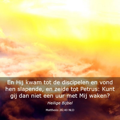 Picture 03 - Mattheüs 26:40 NLD - En Hij kwam tot de discipelen en vond hen - Bible Verse Picture