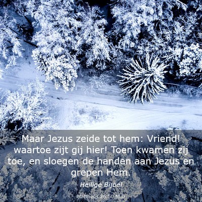 Picture 03 - Mattheüs 26:50 NLD - Maar Jezus zeide tot hem: Vriend! waartoe zijt - Bible Verse Picture