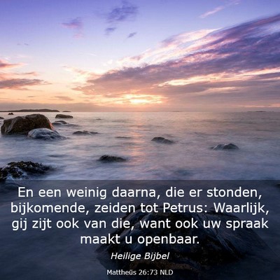 Picture 03 - Mattheüs 26:73 NLD - En een weinig daarna, die er stonden, bijkomende, - Bible Verse Picture