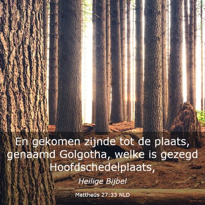 Picture 03 - Mattheüs 27:33 NLD - En gekomen zijnde tot de plaats, genaamd - Bible Verse Picture