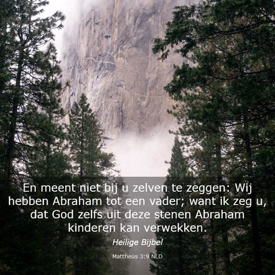 Picture 03 - Mattheüs 3:9 NLD - En meent niet bij u zelven te zeggen: Wij hebben - Bible Verse Picture