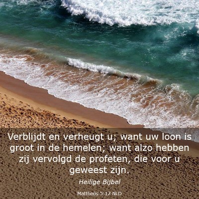 Picture 03 - Mattheüs 5:12 NLD - Verblijdt en verheugt u; want uw loon is groot in - Bible Verse Picture