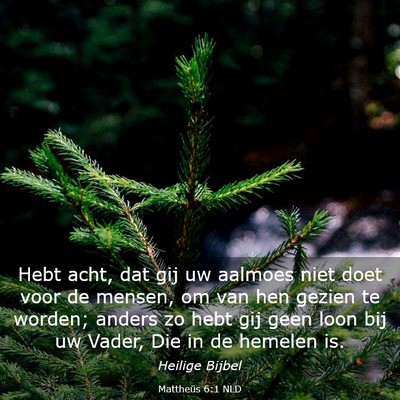 Picture 03 - Mattheüs 6:1 NLD - Hebt acht, dat gij uw aalmoes niet doet voor de - Bible Verse Picture