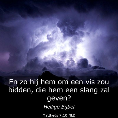 Picture 03 - Mattheüs 7:10 NLD - En zo hij hem om een vis zou bidden, die hem een - Bible Verse Picture