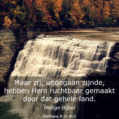 Picture 03 - Mattheüs 9:31 NLD - Maar zij, uitgegaan zijnde, hebben Hem ruchtbaar - Bible Verse Picture