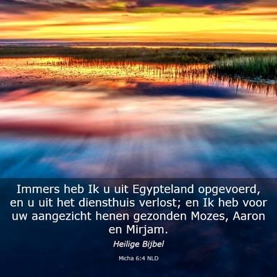 Picture 03 - Micha 6:4 NLD - Immers heb Ik u uit Egypteland opgevoerd, en u - Bible Verse Picture