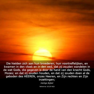 Picture 03 - Nehemia 10:29 NLD - Die hielden zich aan hun broederen, hun - Bible Verse Picture