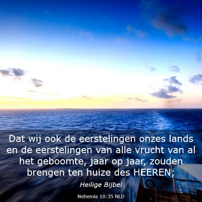 Picture 03 - Nehemia 10:35 NLD - Dat wij ook de eerstelingen onzes lands en de - Bible Verse Picture
