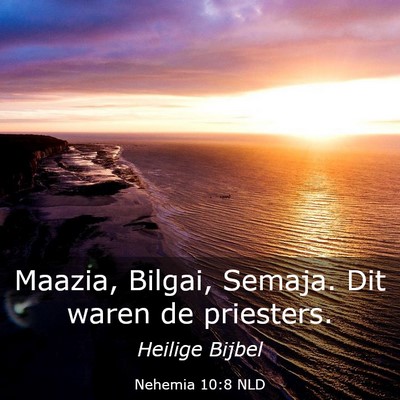 Picture 03 - Nehemia 10:8 NLD - Maazia, Bilgai, Semaja. Dit waren de - Bible Verse Picture
