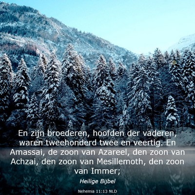 Picture 03 - Nehemia 11:13 NLD - En zijn broederen, hoofden der vaderen, waren - Bible Verse Picture