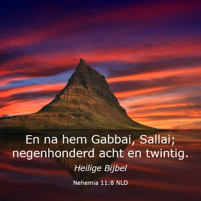 Picture 03 - Nehemia 11:8 NLD - En na hem Gabbai, Sallai; negenhonderd acht en - Bible Verse Picture