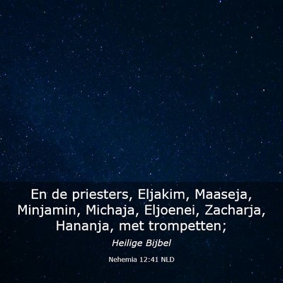 Picture 03 - Nehemia 12:41 NLD - En de priesters, Eljakim, Maaseja, Minjamin, - Bible Verse Picture