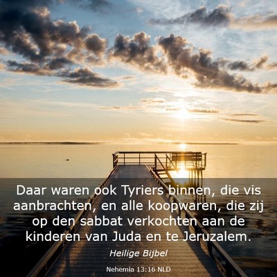 Picture 03 - Nehemia 13:16 NLD - Daar waren ook Tyriers binnen, die vis - Bible Verse Picture