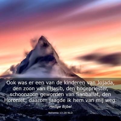 Picture 03 - Nehemia 13:28 NLD - Ook was er een van de kinderen van Jojada, den - Bible Verse Picture