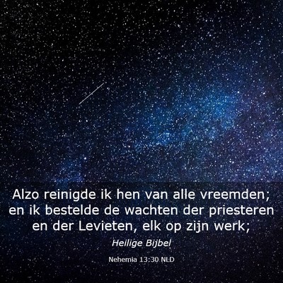 Picture 03 - Nehemia 13:30 NLD - Alzo reinigde ik hen van alle vreemden; en ik - Bible Verse Picture