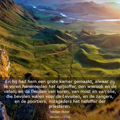 Picture 03 - Nehemia 13:5 NLD - En hij had hem een grote kamer gemaakt, alwaar - Bible Verse Picture