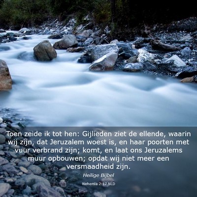Picture 03 - Nehemia 2:17 NLD - Toen zeide ik tot hen: Gijlieden ziet de ellende, - Bible Verse Picture