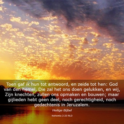 Picture 03 - Nehemia 2:20 NLD - Toen gaf ik hun tot antwoord, en zeide tot hen: - Bible Verse Picture