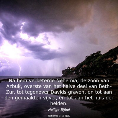 Picture 03 - Nehemia 3:16 NLD - Na hem verbeterde Nehemia, de zoon van Azbuk, - Bible Verse Picture