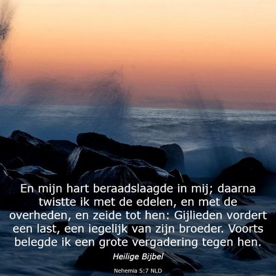 Picture 03 - Nehemia 5:7 NLD - En mijn hart beraadslaagde in mij; daarna twistte - Bible Verse Picture