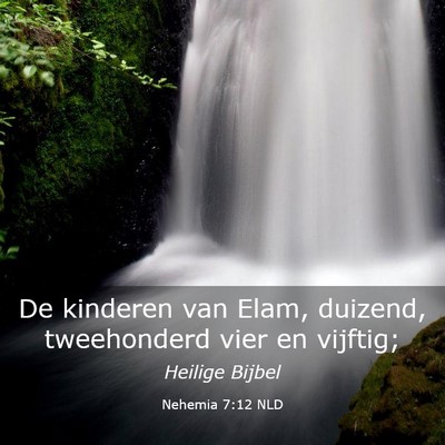 Picture 03 - Nehemia 7:12 NLD - De kinderen van Elam, duizend, tweehonderd vier - Bible Verse Picture