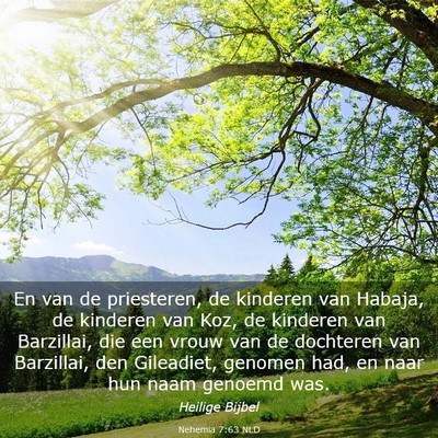 Picture 03 - Nehemia 7:63 NLD - En van de priesteren, de kinderen van Habaja, de - Bible Verse Picture