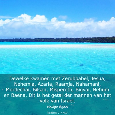 Picture 03 - Nehemia 7:7 NLD - Dewelke kwamen met Zerubbabel, Jesua, Nehemia, - Bible Verse Picture