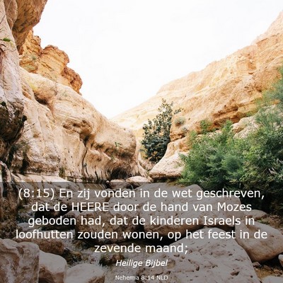 Picture 03 - Nehemia 8:14 NLD - (8:15) En zij vonden in de wet geschreven, dat de - Bible Verse Picture