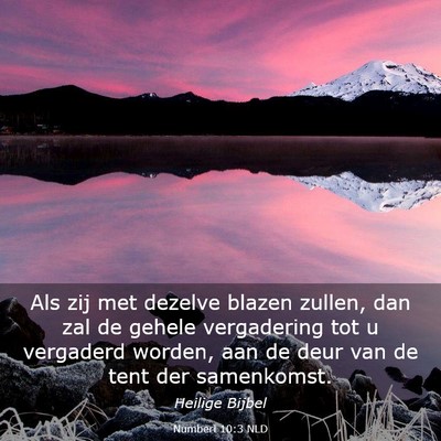 Picture 03 - Numberi 10:3 NLD - Als zij met dezelve blazen zullen, dan zal de - Bible Verse Picture