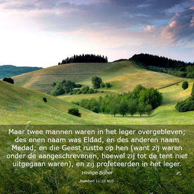 Picture 03 - Numberi 11:26 NLD - Maar twee mannen waren in het leger overgebleven; - Bible Verse Picture