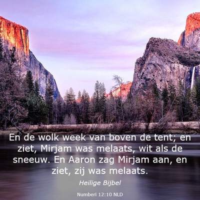 Picture 03 - Numberi 12:10 NLD - En de wolk week van boven de tent; en ziet, - Bible Verse Picture