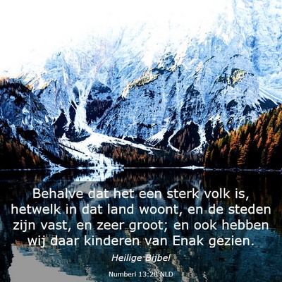 Picture 03 - Numberi 13:28 NLD - Behalve dat het een sterk volk is, hetwelk in dat - Bible Verse Picture
