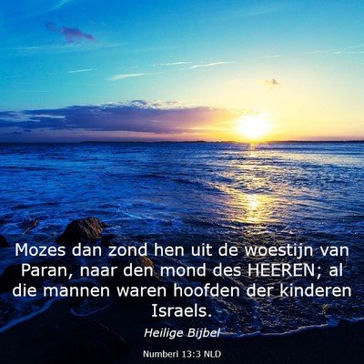 Picture 03 - Numberi 13:3 NLD - Mozes dan zond hen uit de woestijn van Paran, - Bible Verse Picture