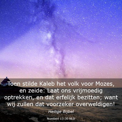 Picture 03 - Numberi 13:30 NLD - Toen stilde Kaleb het volk voor Mozes, en zeide: - Bible Verse Picture