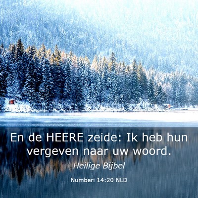Picture 03 - Numberi 14:20 NLD - En de HEERE zeide: Ik heb hun vergeven naar uw - Bible Verse Picture