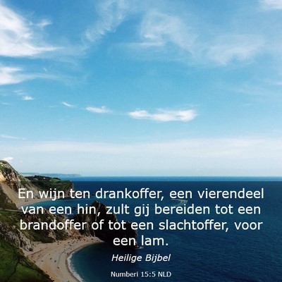 Picture 03 - Numberi 15:5 NLD - En wijn ten drankoffer, een vierendeel van een - Bible Verse Picture