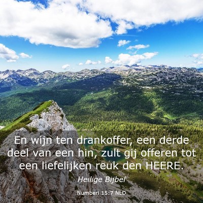 Picture 03 - Numberi 15:7 NLD - En wijn ten drankoffer, een derde deel van een - Bible Verse Picture