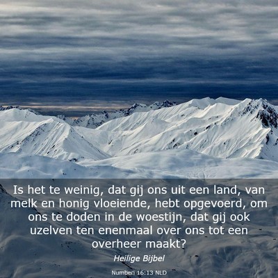 Picture 03 - Numberi 16:13 NLD - Is het te weinig, dat gij ons uit een land, van - Bible Verse Picture
