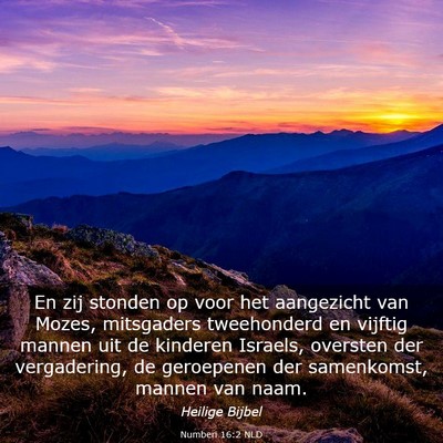 Picture 03 - Numberi 16:2 NLD - En zij stonden op voor het aangezicht van Mozes, - Bible Verse Picture