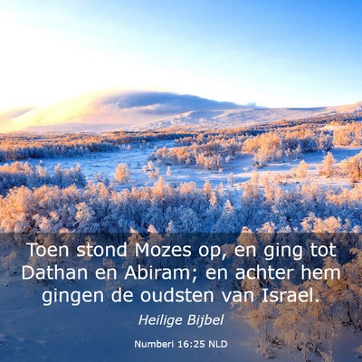 Picture 03 - Numberi 16:25 NLD - Toen stond Mozes op, en ging tot Dathan en - Bible Verse Picture