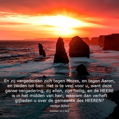 Picture 03 - Numberi 16:3 NLD - En zij vergaderden zich tegen Mozes, en tegen - Bible Verse Picture