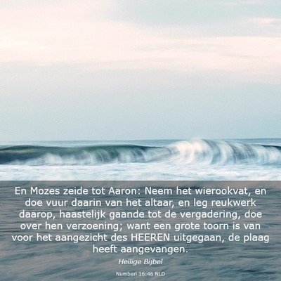 Picture 03 - Numberi 16:46 NLD - En Mozes zeide tot Aaron: Neem het wierookvat, en - Bible Verse Picture